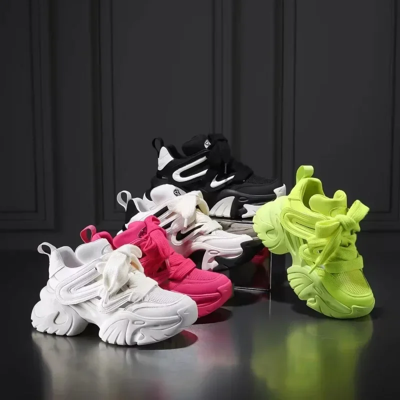 Women's Fashion Sneakers Spring and Autumn Casual Platform Shoes Solid Color Lace-up Flat Shoes Women's Comfortable Dad Shoes
Women's Fashion Sneakers Spring and Autumn Casual Platform Shoes Solid Color Lace-up Flat Shoes Women's Comfortable Dad Shoes