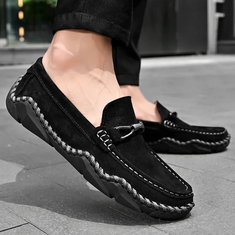 

Genuine Leather Luxury Driving Shoes Mens Italian Handmade Shoes Comfortable Cow Leather Shoes Loafers Mens Soft Moccasin Shoes
