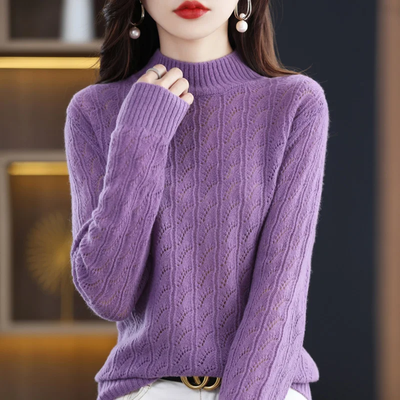 Autumn and Winter New Women's Sweater 100% Wool Cashmere Sweater Half High Neck Knitted Pullover Loose Fashion Soft Women's Top
Autumn and Winter New Women's Sweater 100% Wool Cashmere Sweater Half High Neck Knitted Pullover Loose Fashion Soft Women's Top