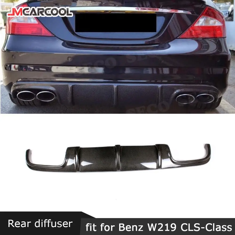 

For Mercedes-Benz W219 CLS63 AMG 2004 - 2010 Rear Lip Diffuser Spoiler CLS Class Carbon Fiber Back Bumper Protector Car Styling
