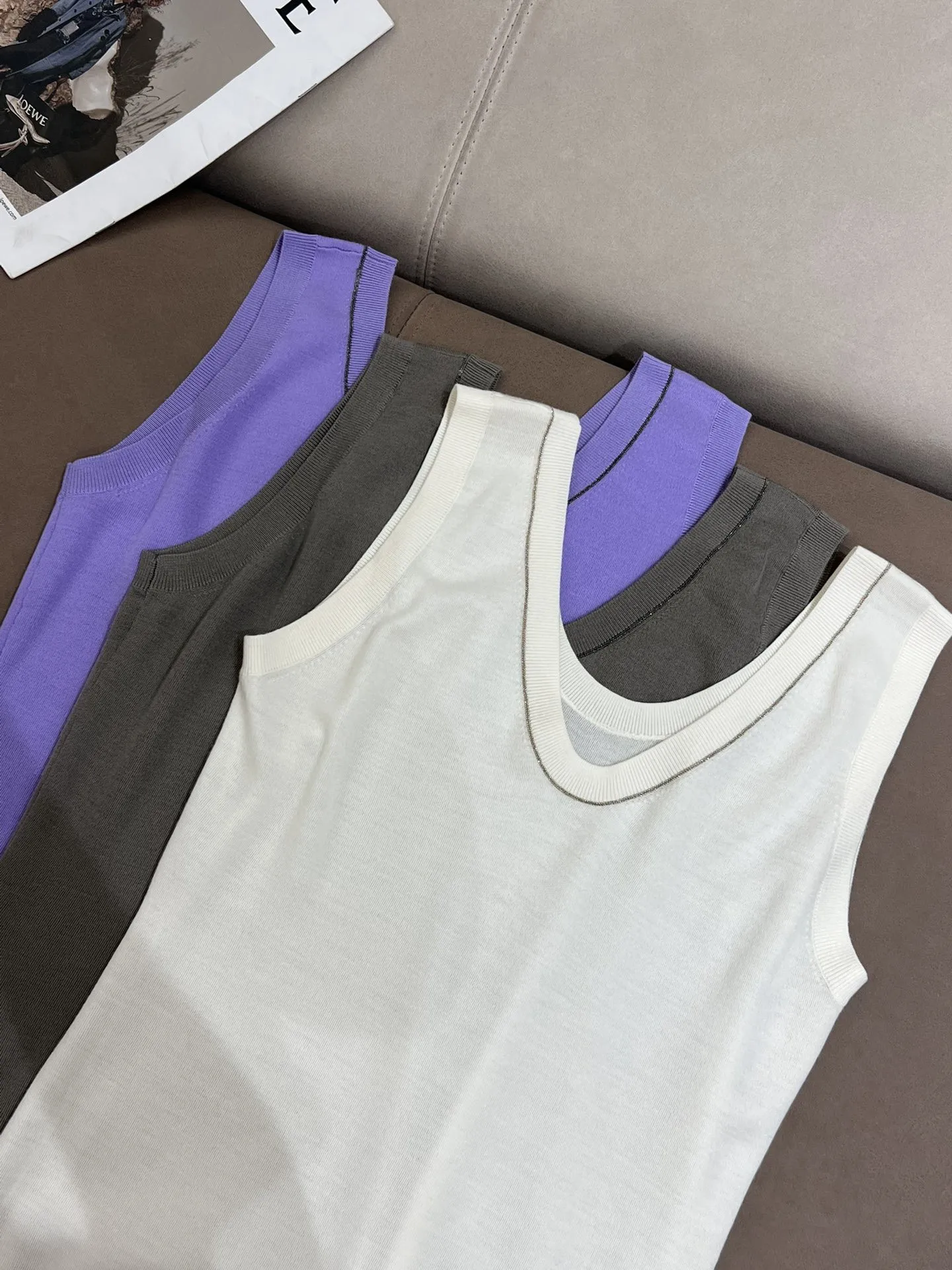

Spring Summer 2024 B*C Women's Vest Tencel Blend Bead Chain Pullover Casual Female Tank Top's Woman's Clothing