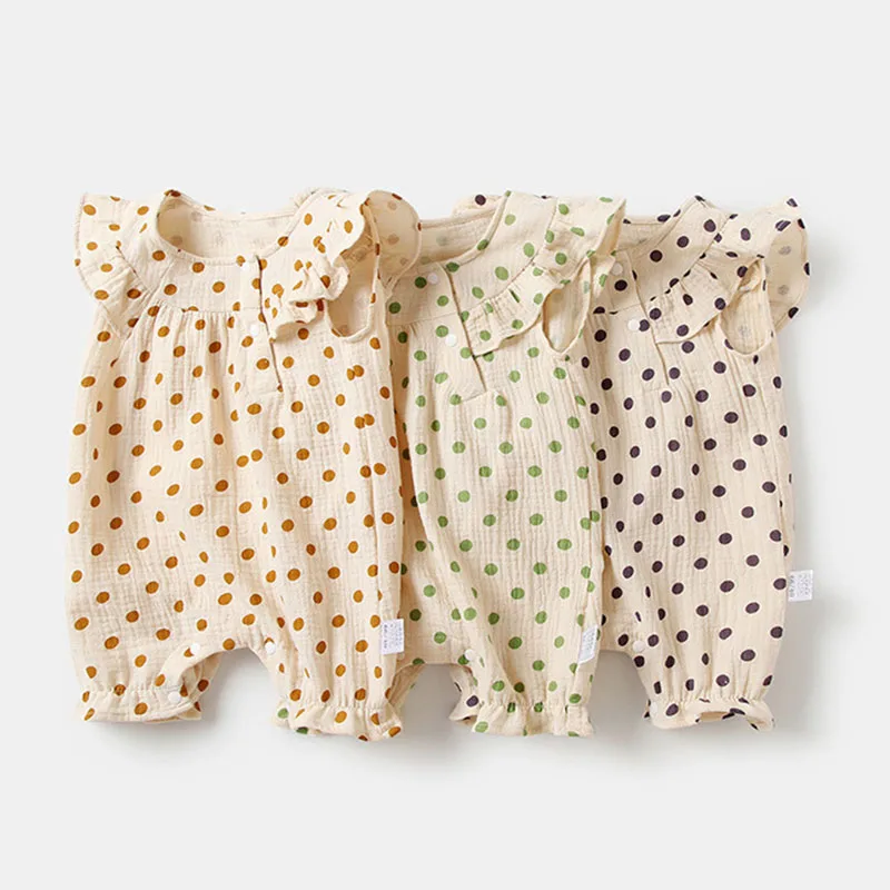 Baby Girls Romper Fly Sleeve Summer Thin Breathable Newborn Casual Outfits Toddler Dots Jumpsuit Soft Cotton Infant Bodysuits
Baby Girls Romper Fly Sleeve Summer Thin Breathable Newborn Casual Outfits Toddler Dots Jumpsuit Soft Cotton Infant Bodysuits
