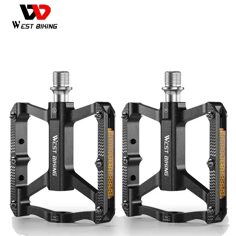 WEST BIKING Aluminum Lightweight Pedals Bicycle 3 Bearings Flat Pedal With Reflector Road Bike Anti-Slip Pedals MTB Accessories
WEST BIKING Aluminum Lightweight Pedals Bicycle 3 Bearings Flat Pedal With Reflector Road Bike Anti-Slip Pedals MTB Accessories