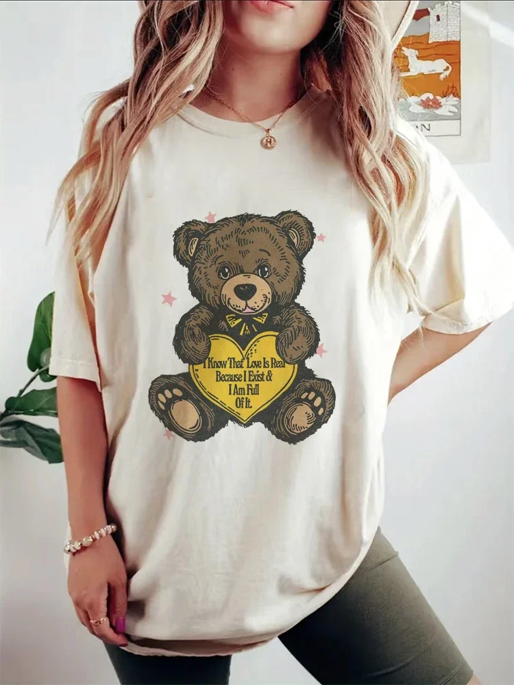 Футболка в повседневном стиле 90-х годов, милая стильная женская одежда, летняя модная женская одежда с коротким рукавом и милым рисунком медведя, футболка.
Футболка в повседневном стиле 90-х годов, милая стильная женская одежда, летняя модная женская одежда с коротким рукавом и милым рисунком медведя, футболка.