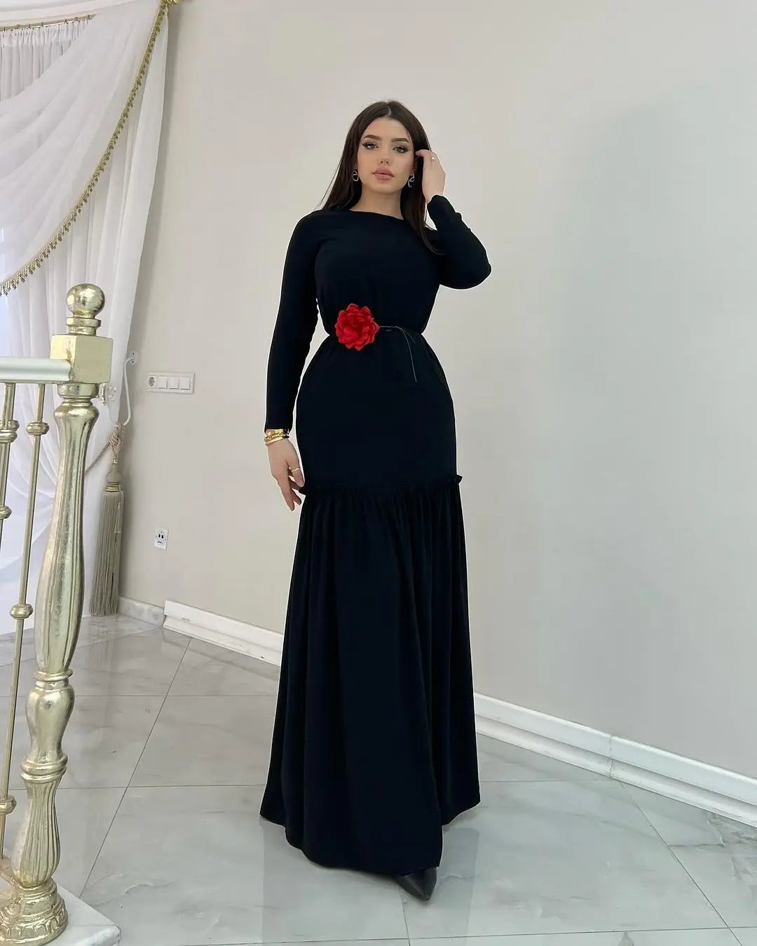 Vintage Mermaid Long Sleeves Prom Dresses O-Neck Red Flower vestidos de novia Back Zipper Floor Length Party Dresses
Vintage Mermaid Long Sleeves Prom Dresses O-Neck Red Flower vestidos de novia Back Zipper Floor Length Party Dresses