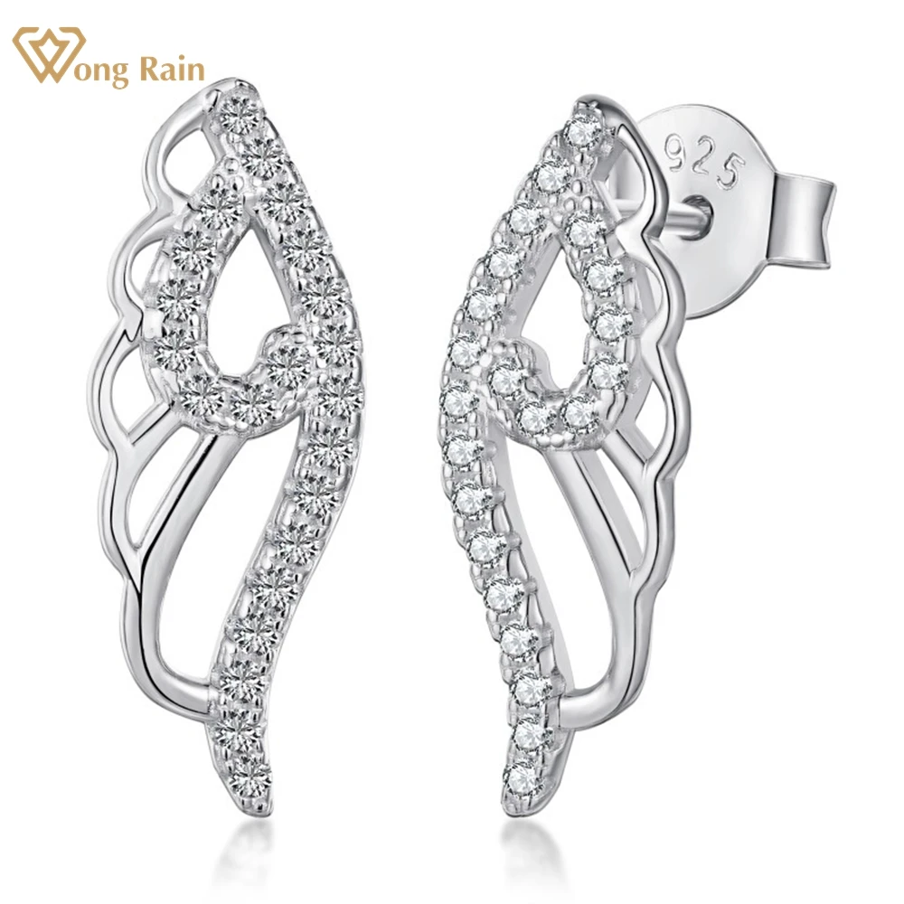 

Wong Rain 18K Gold Plated 925 Sterling Silver Lab Sapphire Gems Butterfly Wing Ear Studs Earrings for Women Jewelry Wholesale