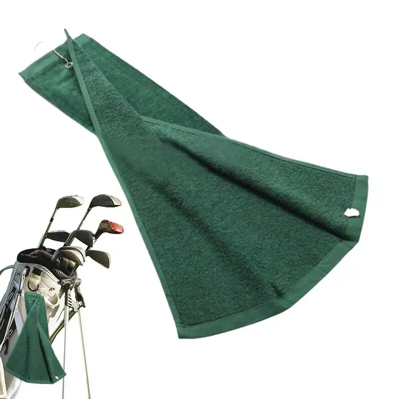 

Golf Towel For Golf Bag Sturdy Cotton Golf Towel Tri-Fold Golf Bag Towel With Clip For For Men Women Family Friends Collegues