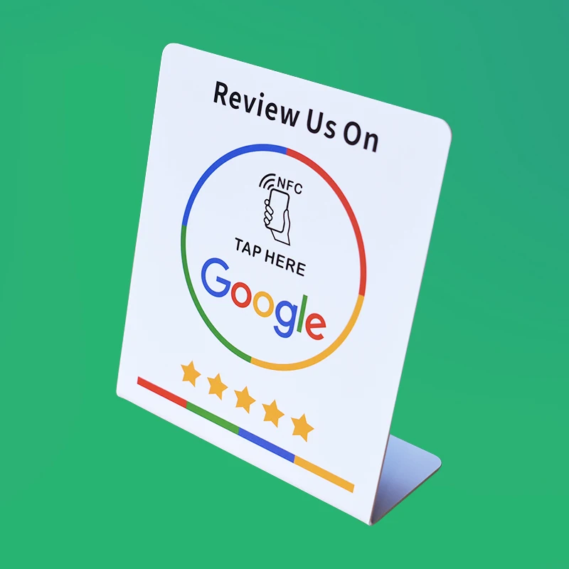 

NFC TAP Review Card Google Review NFC216 888 Bytes NFC Table Display Stand Big Size Can Be Noticed Easily