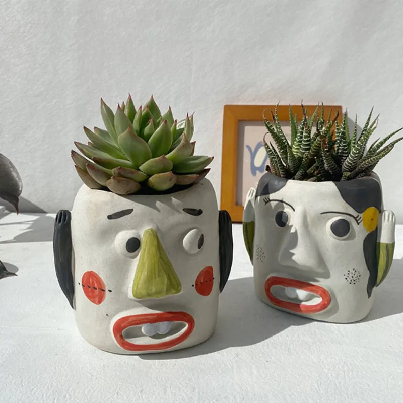 Nordic Abstract Ceramics Human Head Vase Flower Pot Balcony Succulents Planter Bonsai Pots Crafts Garden Decoration Accessories
Nordic Abstract Ceramics Human Head Vase Flower Pot Balcony Succulents Planter Bonsai Pots Crafts Garden Decoration Accessories