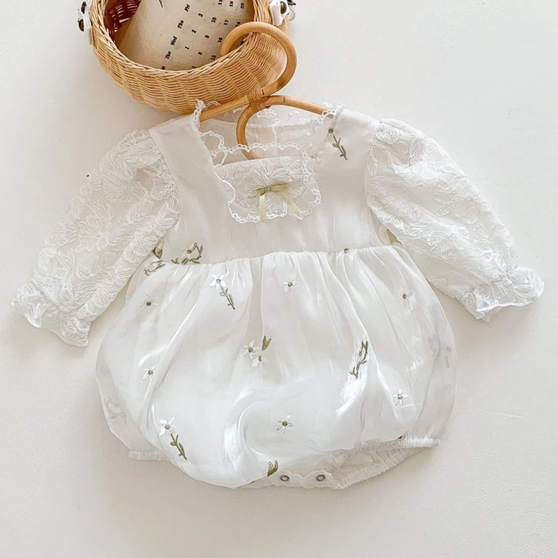 Toddler Baby Girl Romper Spring Flower Embroidery Lace Patchwork Bodysuits for Infants Cotton Sweet Kids Clothes Girls Costumes
Toddler Baby Girl Romper Spring Flower Embroidery Lace Patchwork Bodysuits for Infants Cotton Sweet Kids Clothes Girls Costumes