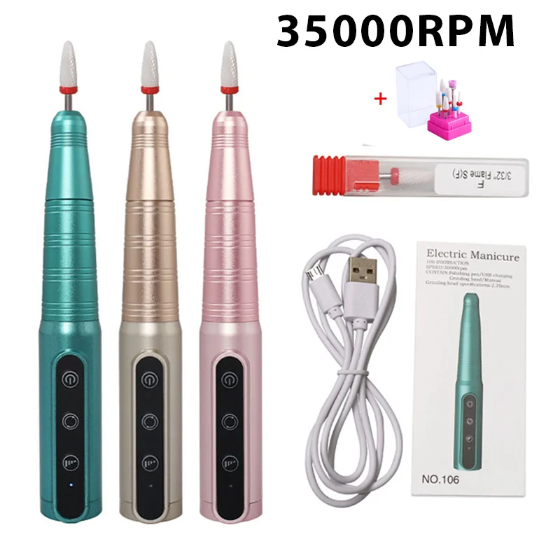 35000RPM Nail Drill Machine Wireless Rechargeable For Gel Polishing Nail Drill Pen Nail Drill Milling For Manicure Salon Tool
35000RPM Nail Drill Machine Wireless Rechargeable For Gel Polishing Nail Drill Pen Nail Drill Milling For Manicure Salon Tool