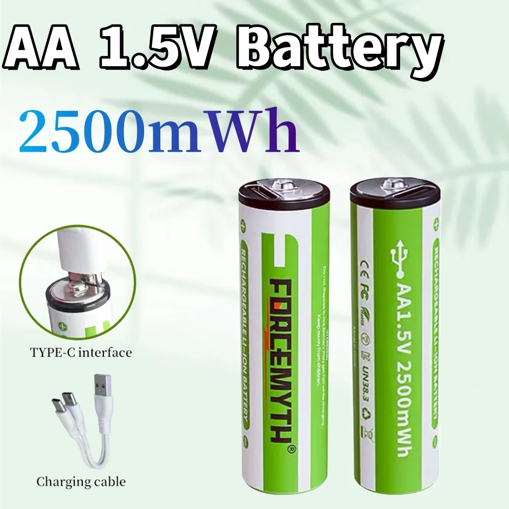 No.5 AA 2500mWh Rechargeable Lithium Battery with 2 in 1 USB Charging Cable,Suit for Remote Control Mouse S
No.5 AA 2500mWh Rechargeable Lithium Battery with 2 in 1 USB Charging Cable,Suit for Remote Control Mouse S