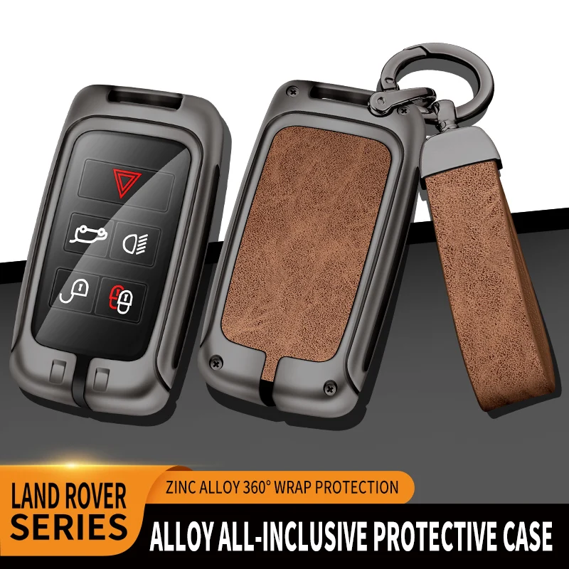 

Zinc Alloy LeatherTPU Car Remote Key Bag For Land Rover Range Rover Evoque Freelander 2 Velar Discovery 4 For Jaguar XF XJ XE