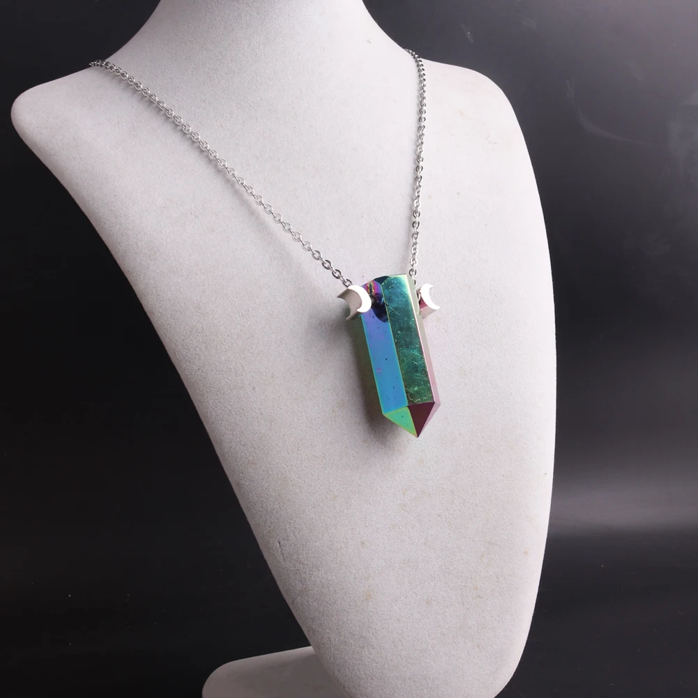 Hexagonal Column Natural Plating Crystal Pendant Necklace Exaggerated Heavy Metal Jewelry Necklace With Stainless Steel Chain
Hexagonal Column Natural Plating Crystal Pendant Necklace Exaggerated Heavy Metal Jewelry Necklace With Stainless Steel Chain