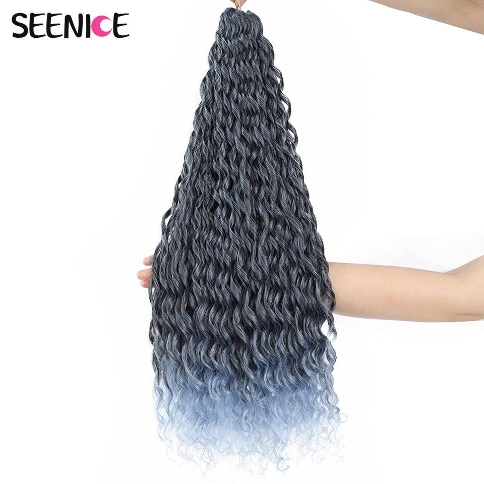 

Crochet Braids Loose Water Wave Braiding Hair Extensions Afro Curls Natural Ombre Blonde Pink Purple Red Hair For Women SEENICE