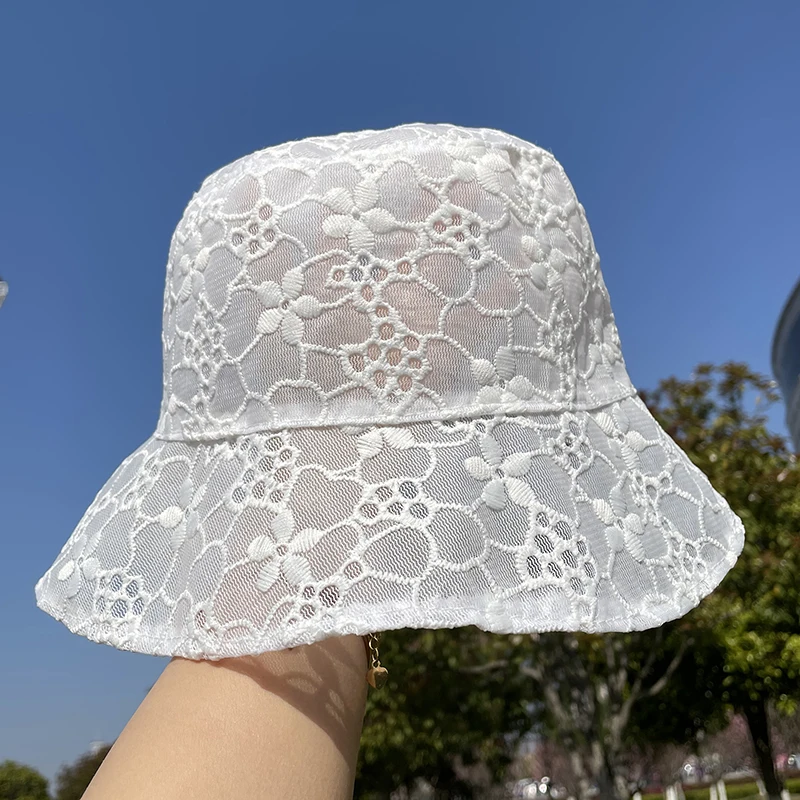 

Women's Summer Hat New Summer Lace Flower Fisherman's Hat Fashion Everything Shade Hollowed Out Basin Hat Panama Women's Hat