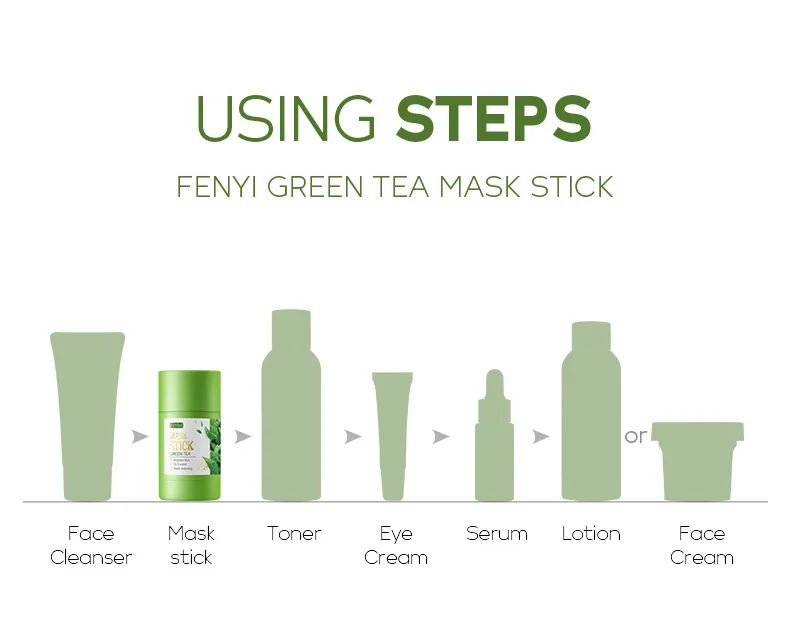 LAIKOU Cleansing Green Stick Green Tea Mask Stick Mask Purifying Clay Stick Mask Solid Mask Oil Control Anti-acne Whitening 40g 9 S6db57e1f014f4f78b210dcdfc5ad4dcdF