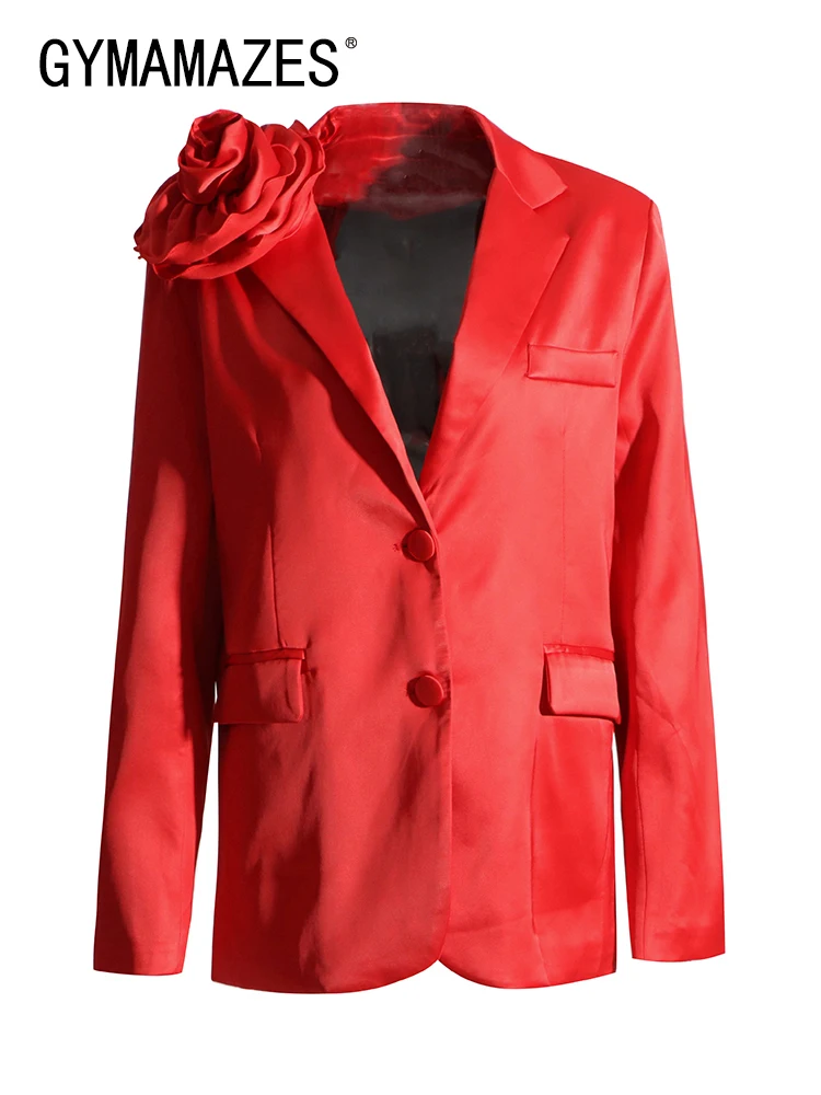GYMAMAZES solid spliced Appliques blazers for women notched collar long sleeve patchwork single breasted vintage blazer female
GYMAMAZES solid spliced Appliques blazers for women notched collar long sleeve patchwork single breasted vintage blazer female
