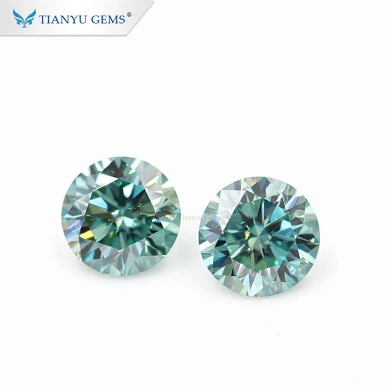 

Tianyu драгоценные камни 12 карат синий Муассанит круглый H & A вырез 15 мм/5 мм свободный драгоценный камень GRA Lab Алмазный Тест Положительный камень на заказ для женщин кольцо