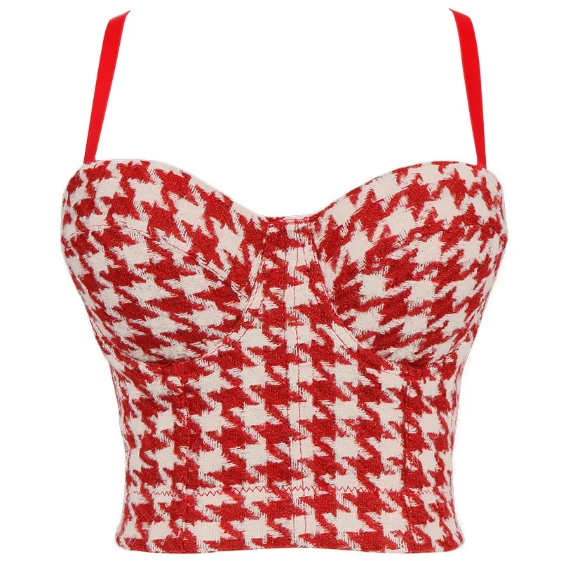 Fashionable Plaid Bodysuit with Stylish Design and Color Contrast Bustier Cami Crop Top
Fashionable Plaid Bodysuit with Stylish Design and Color Contrast Bustier Cami Crop Top