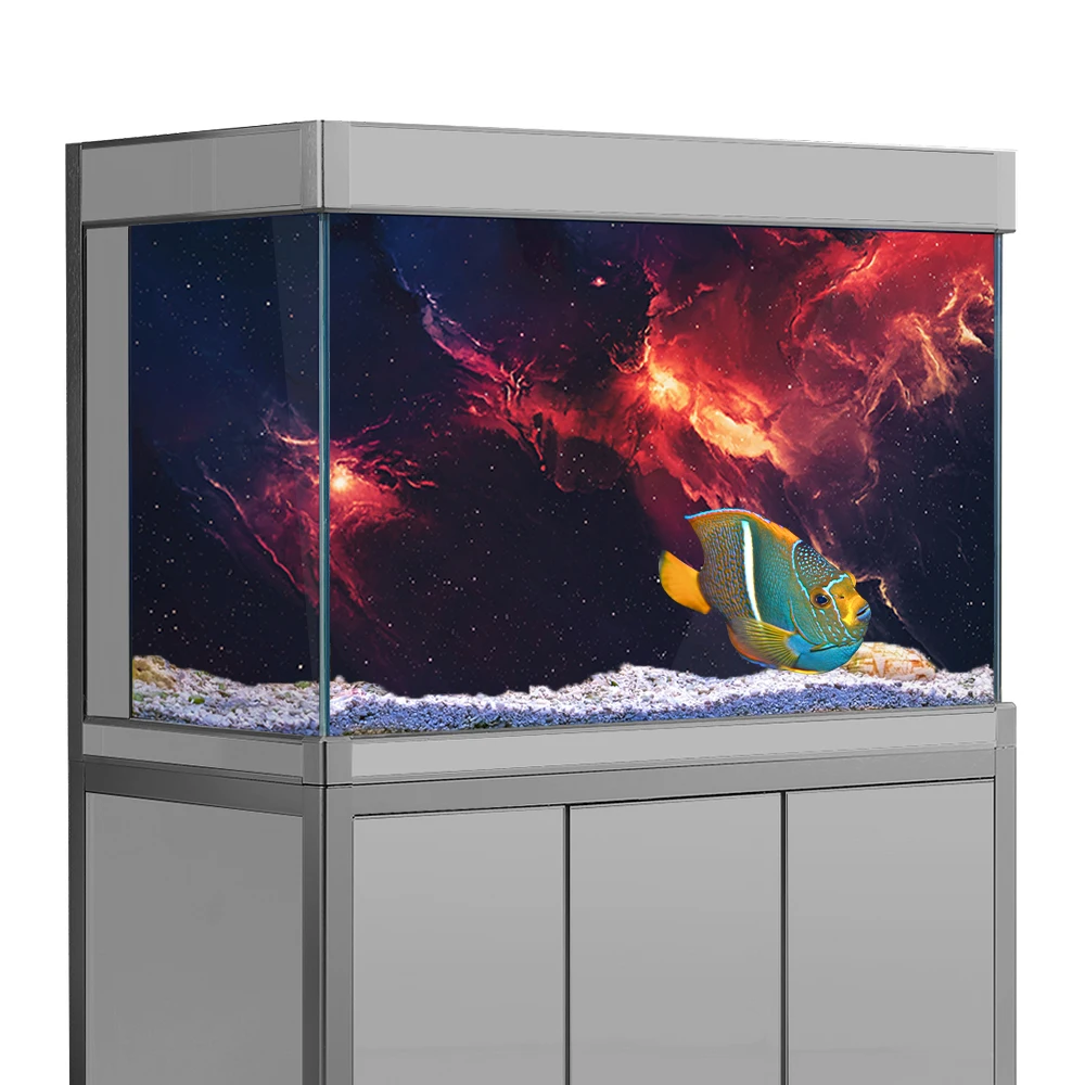 

Fish Tank Aquarium Background Sticker, Space Stars Universe Nebula 3D HD Printing Wallpaper Backdrop Decor PVC Poster