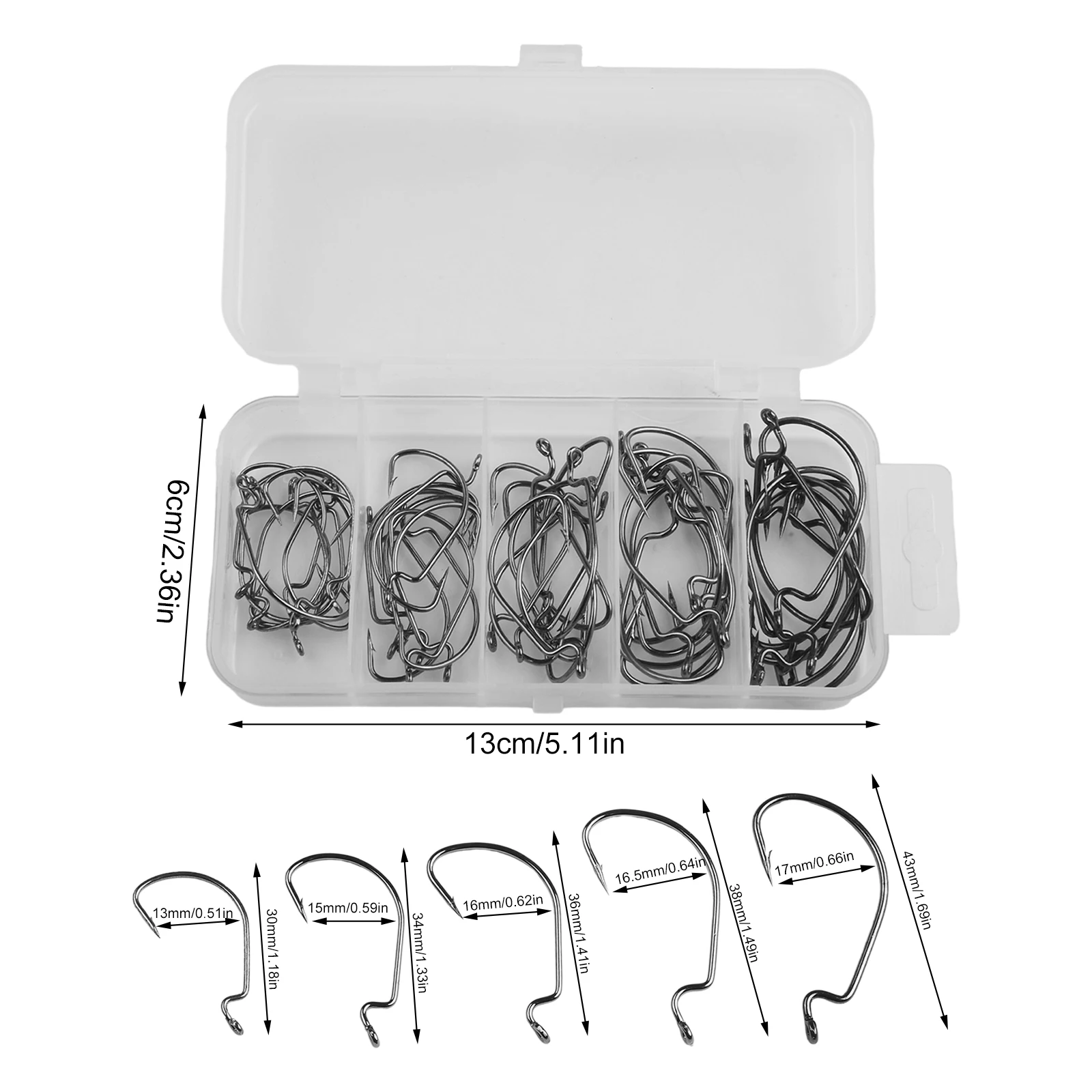 Fishhook Catch Big Fish with our 50pc Carbon Steel Wide Crank Hook Set Essential Tool for Soft Worm Lure Fishing
Fishhook Catch Big Fish with our 50pc Carbon Steel Wide Crank Hook Set Essential Tool for Soft Worm Lure Fishing