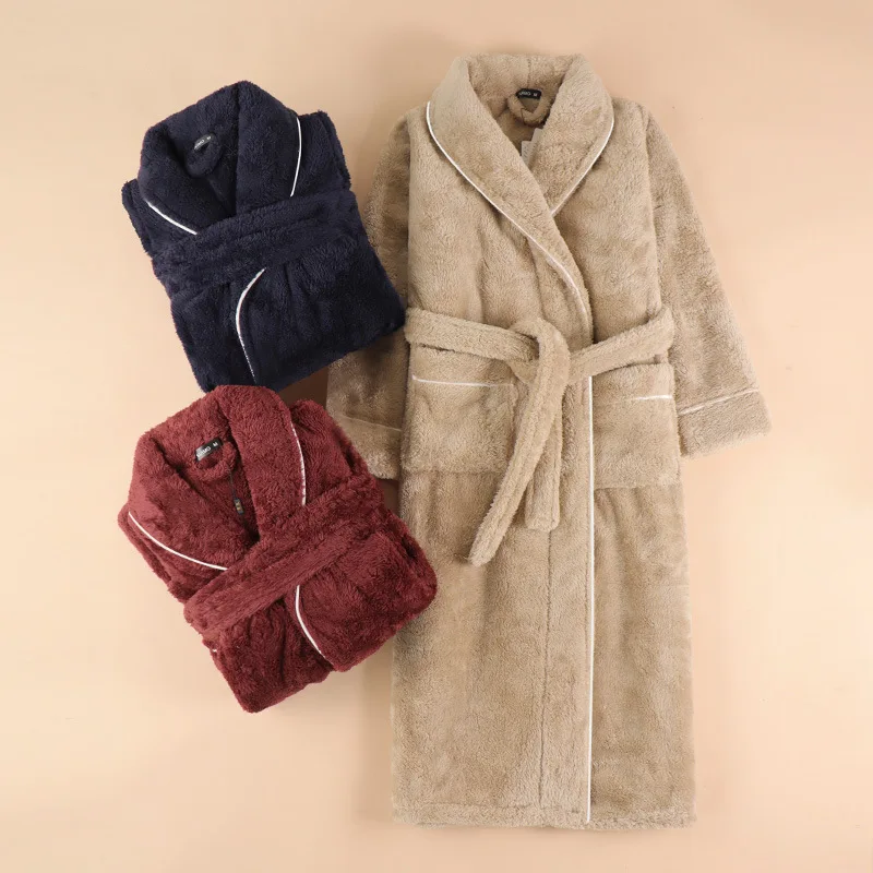 Men Casual Kimono Bathrobe Autumn Winter Flannel Long Robe Thick Warm Sleepwear Plus Size 3XL Nightgown Male Loose Home Wear
Men Casual Kimono Bathrobe Autumn Winter Flannel Long Robe Thick Warm Sleepwear Plus Size 3XL Nightgown Male Loose Home Wear
