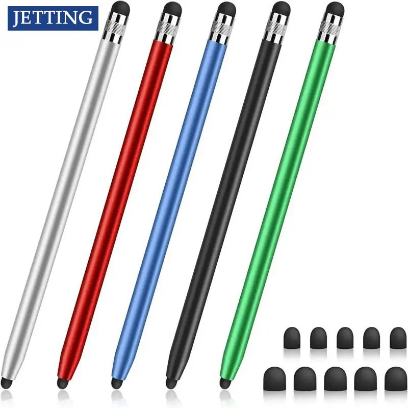 

High Quality 1PC Universal Pencil Double Silicon Head Touch Capacitive Screen Stylus Caneta Capacitive Pen For Tablet Smartphone
