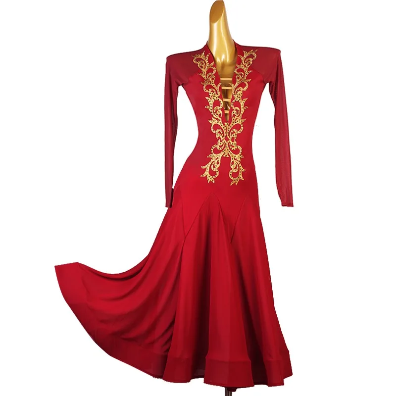 Ballroom Competition Dance Dresses For Women High end Custom Red Waltz Dancing Skirt Lady's Standard Ballroom Dance Dress
Ballroom Competition Dance Dresses For Women High end Custom Red Waltz Dancing Skirt Lady's Standard Ballroom Dance Dress
