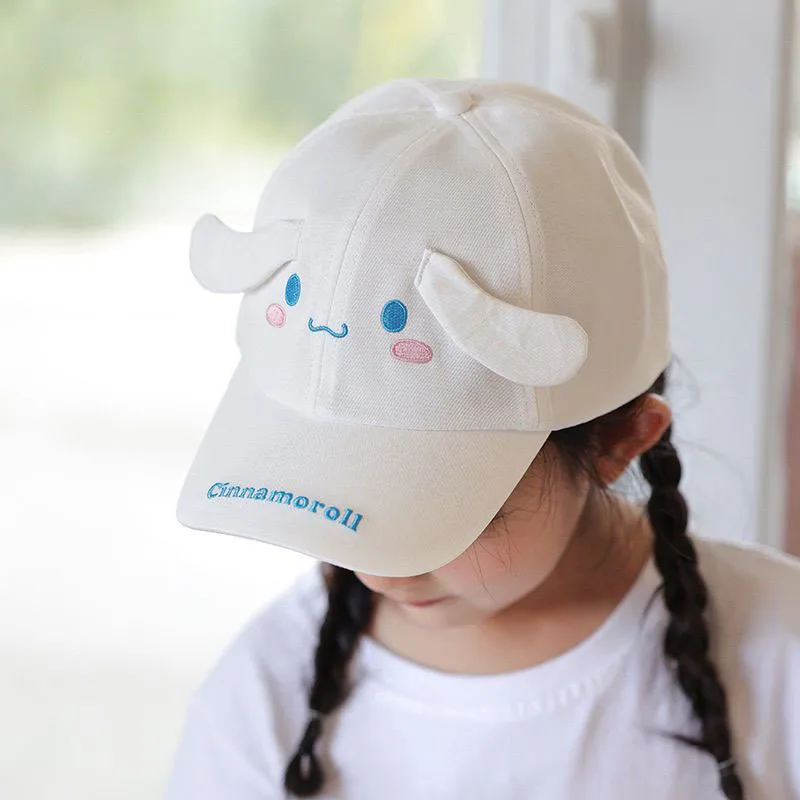

Детская мультяшная вышитая шляпа от солнца Kuromi аниме Cinnamoroll My Melody Милая хлопковая кепка с козырьком универсальная Бейсболка подарок для мальчиков и девочек