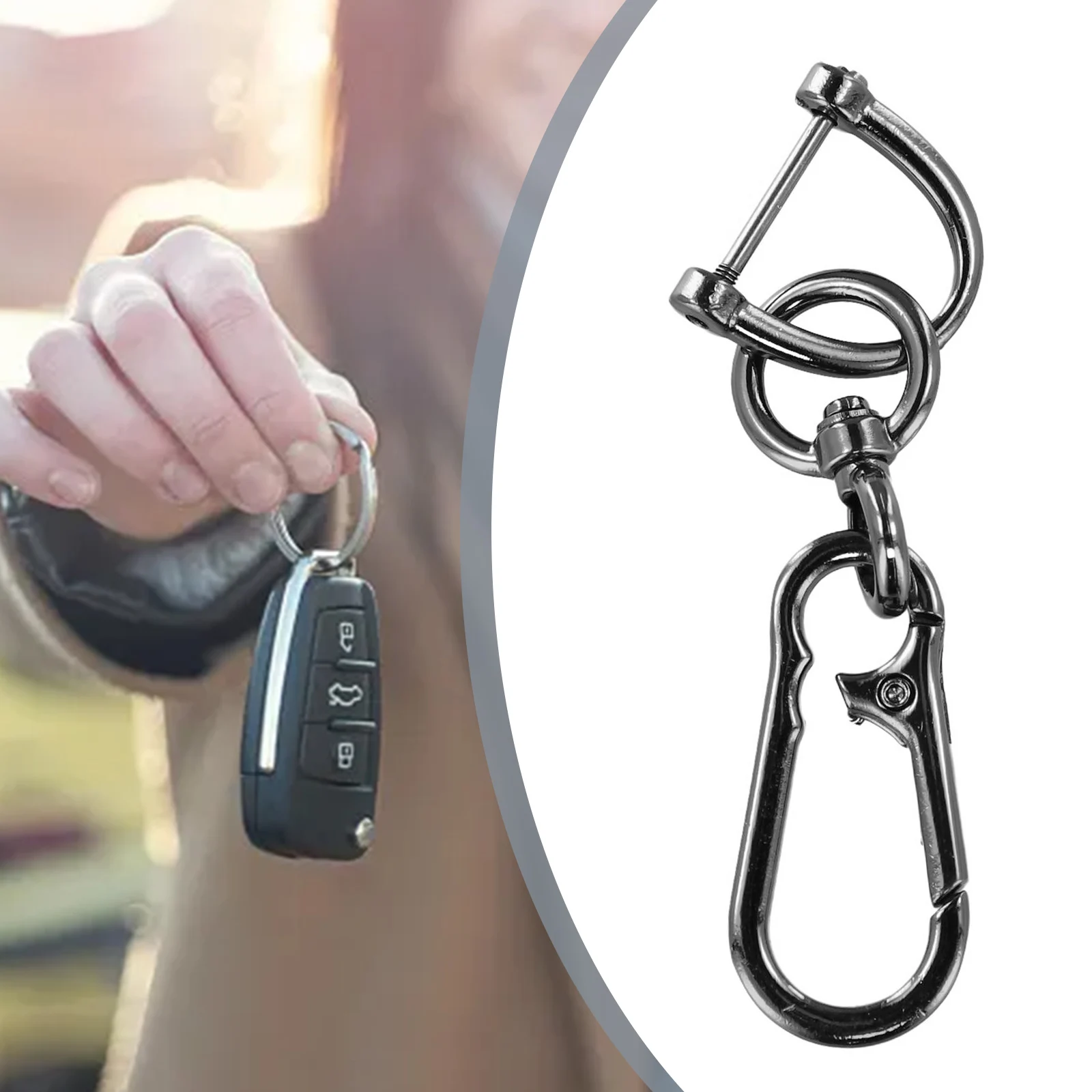Creative Metal Car Keychain Keyring 8 Shape Buckle + Horseshoe Buckle Gun-Black Zinc Alloy 22mmx85mm For Cars Bags Keychain
Creative Metal Car Keychain Keyring 8 Shape Buckle + Horseshoe Buckle Gun-Black Zinc Alloy 22mmx85mm For Cars Bags Keychain