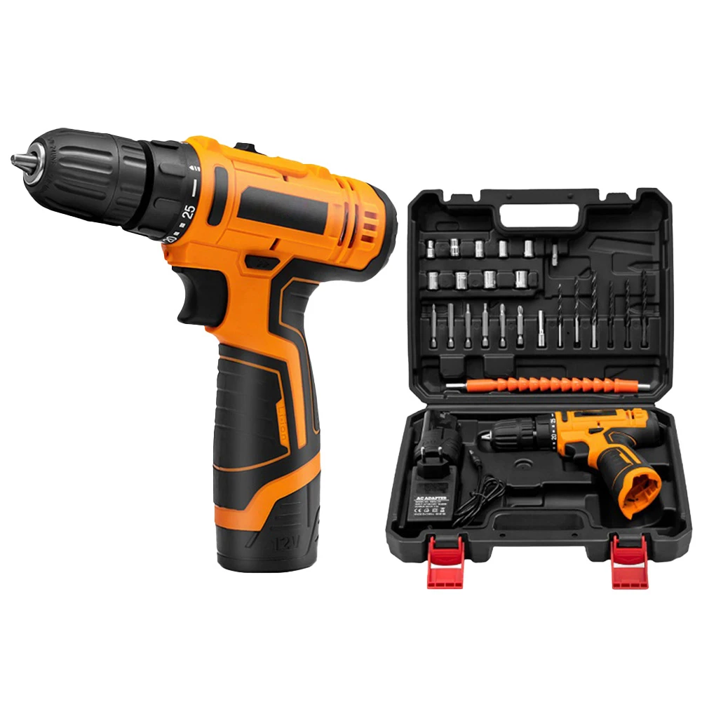 Electric Drill 12V-21V Cordless Drill Rechargeable Electric Screwdriver Lithium Battery Multi-Function 2 Speed Screw Driver
Electric Drill 12V-21V Cordless Drill Rechargeable Electric Screwdriver Lithium Battery Multi-Function 2 Speed Screw Driver
