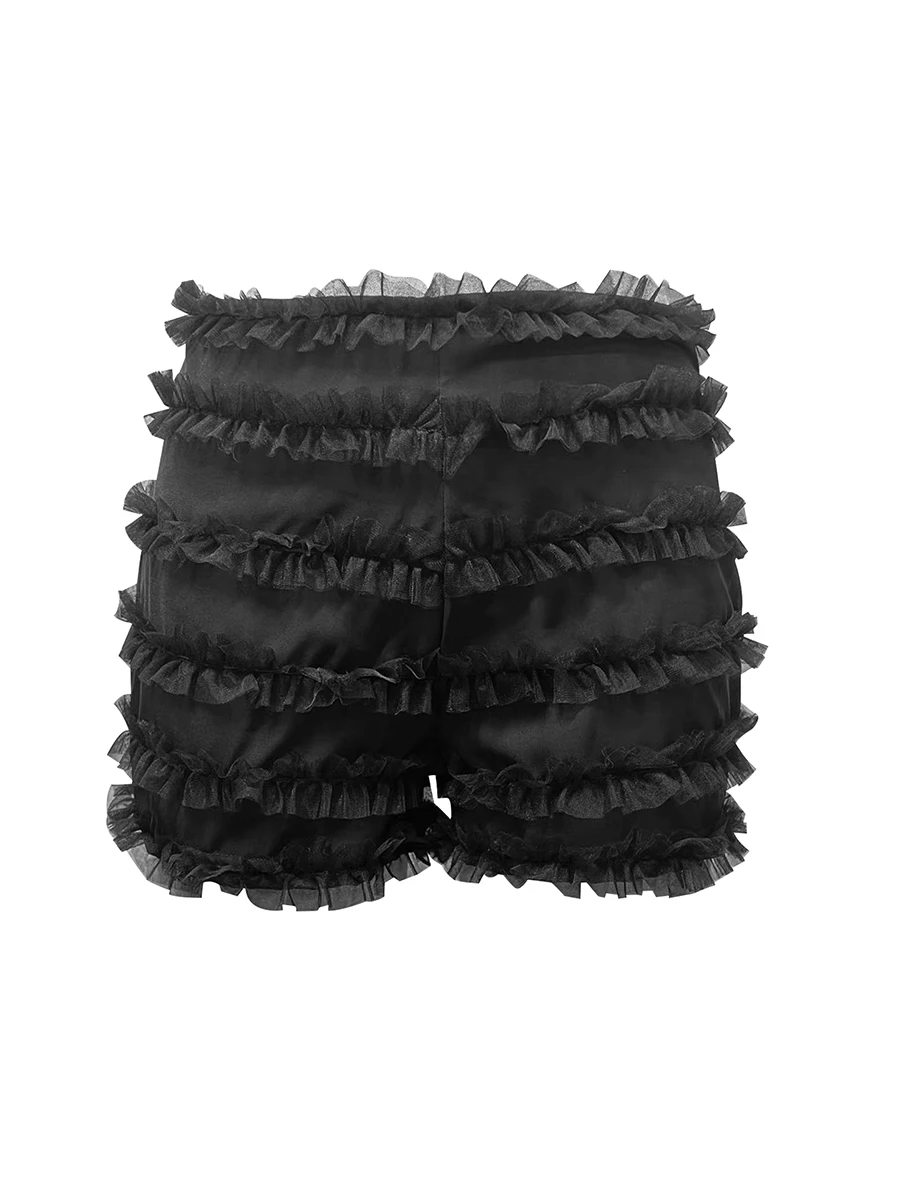 

Lace Spliced Sleep Shorts for Women - Soft and Comfy Elastic Waist Pajama Lounge Homewear Short Pants with Bow Detailing