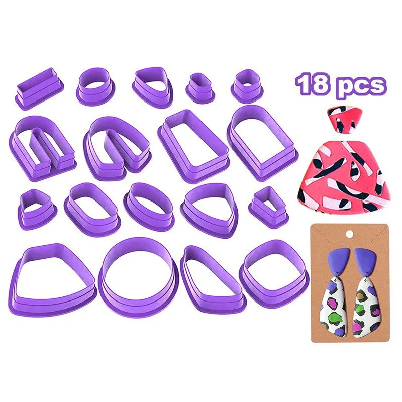 18Pcs Set Clay Earring Cutter Drop Dangle Clay Cutter Geometric Shape Clay Pendant Jewelry Polymer Clay Tool Cookie Cutter
18Pcs Set Clay Earring Cutter Drop Dangle Clay Cutter Geometric Shape Clay Pendant Jewelry Polymer Clay Tool Cookie Cutter