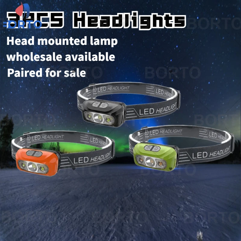 

Mini High Brightness Sensor Head Mounted Flashlight Outdoor Camping Fishing Front Lantern 6 Modes USB Rechargeable Headlights