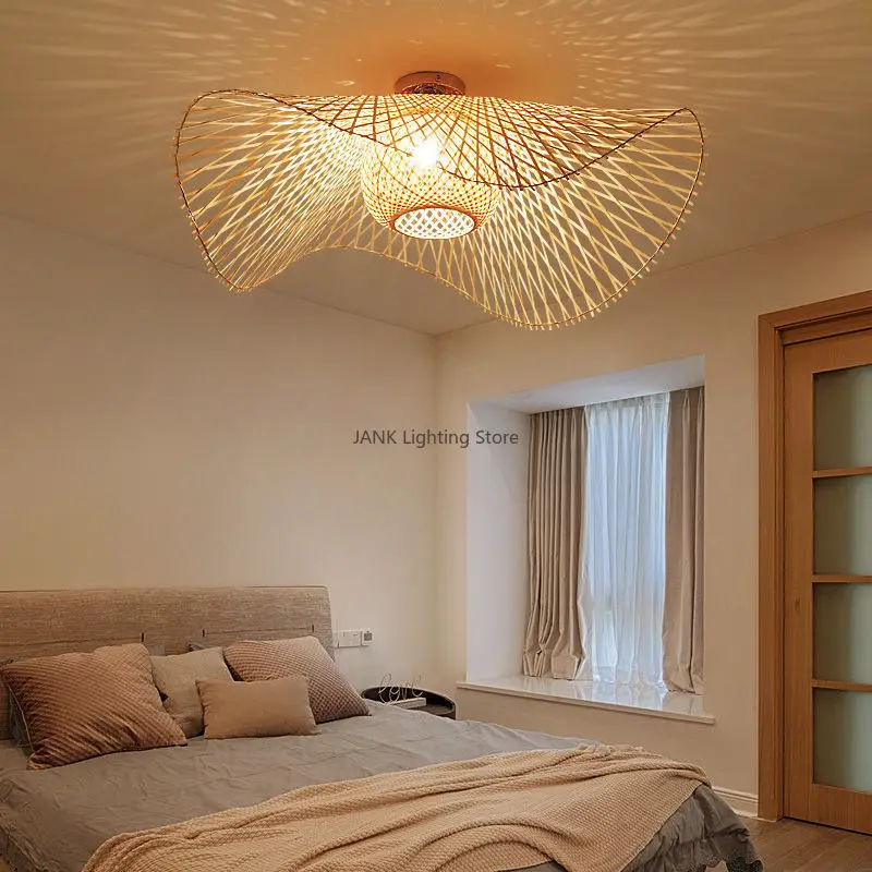 

Japanese Style Bamboo Pendant Lamps Creative Ceiling Hangin Lamp For Dining Room Restaurant Chandelier E27 Suspension Luminaire