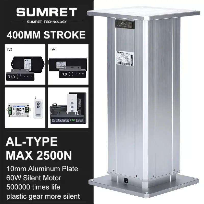 400mm Stroke Lifting Column Table 12V 24V For Adjustable Height Desk 1/2/3/4 PCS Lift Synchronize Control 433mhz RF eWelink APP
400mm Stroke Lifting Column Table 12V 24V For Adjustable Height Desk 1/2/3/4 PCS Lift Synchronize Control 433mhz RF eWelink APP