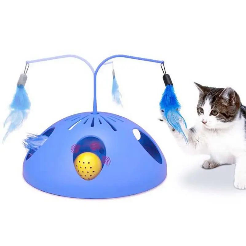 

Automatic Cat Feather Toy 3-in-1 Adjustable Toy For Cats Cats Entertainment Toys With Five Holes For Cat House Living Room