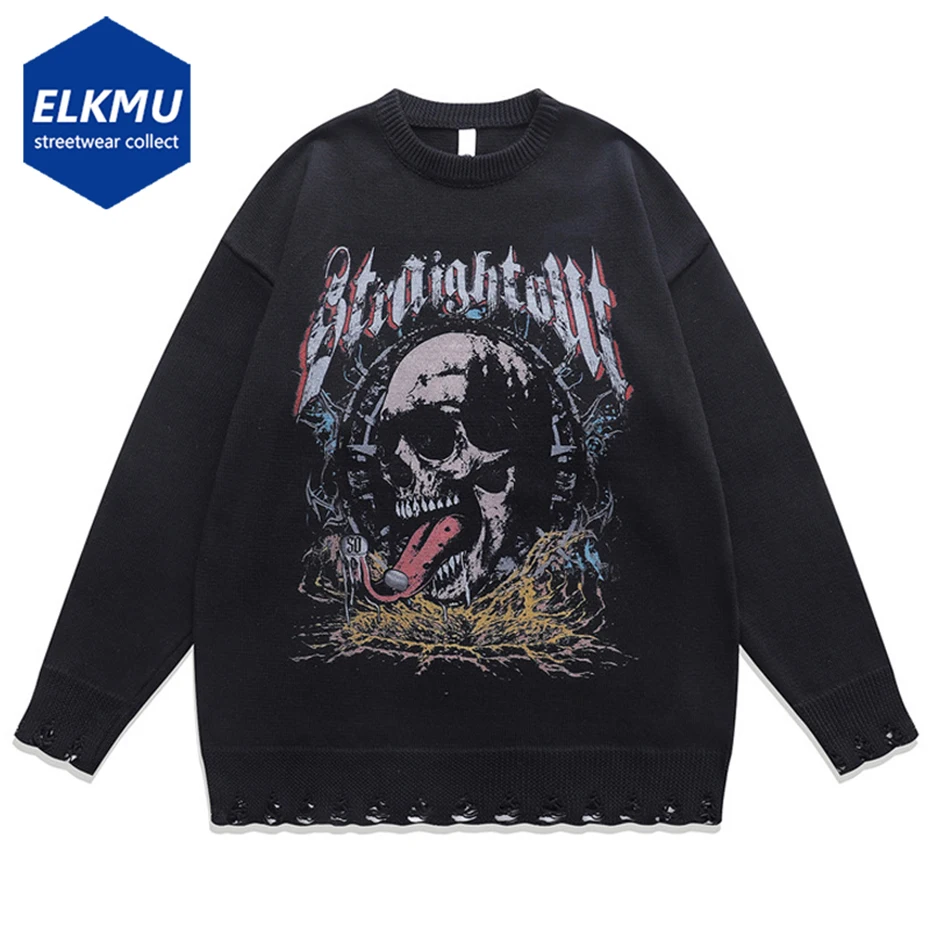 Punk Skulls Graphic Sweater Hip Hop Streetwear Knitted Pullover Sweater Jumper Men Gothic Harajuku Oversized Sweater Black
Punk Skulls Graphic Sweater Hip Hop Streetwear Knitted Pullover Sweater Jumper Men Gothic Harajuku Oversized Sweater Black