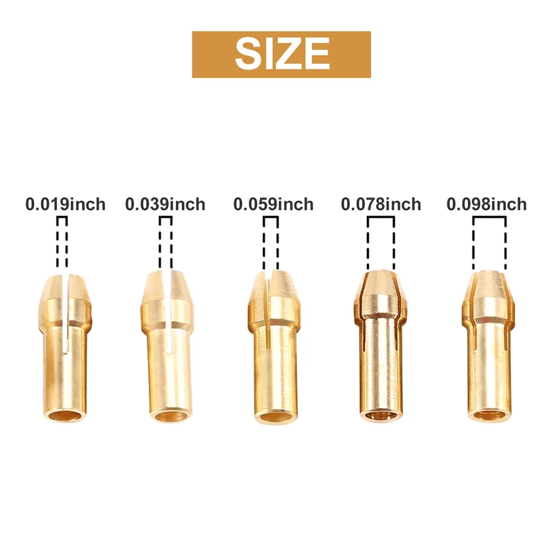 3 Sets 0.5-3mm Brass Drill Chuck Small Electric Drill Bit Collet Fit for Dremel Rotary Tools 3 Size -2.0mm 2.35mm 3.17mm
3 Sets 0.5-3mm Brass Drill Chuck Small Electric Drill Bit Collet Fit for Dremel Rotary Tools 3 Size -2.0mm 2.35mm 3.17mm