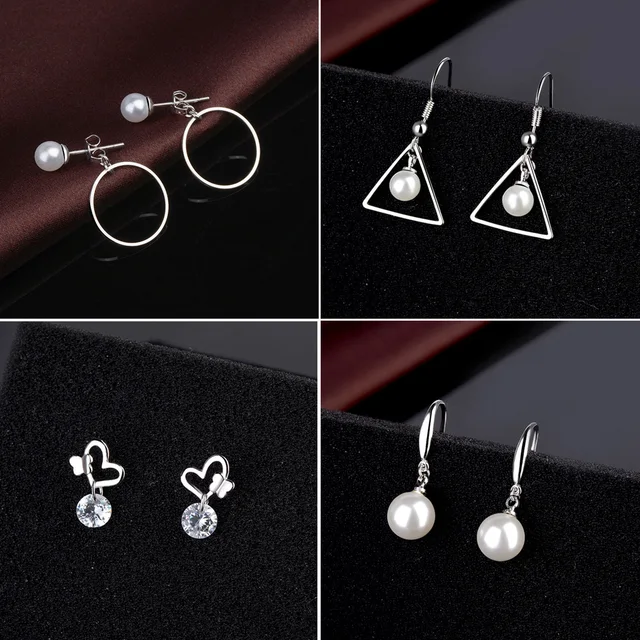Boucles d'oreilles à tige en argent regardé 925 pour femmes, bijoux de noblesse, boucle d'oreille de mariage, accessoires de bijoux fins, cadeau de fête, haute qualité 1