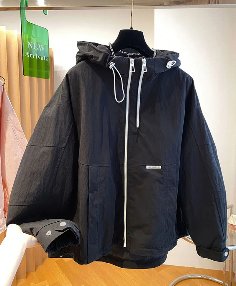 Korean hooded zipper Windbreaker jacket female autumn loose Long Sleeve coat for women outwear casual women's jacket
Korean hooded zipper Windbreaker jacket female autumn loose Long Sleeve coat for women outwear casual women's jacket