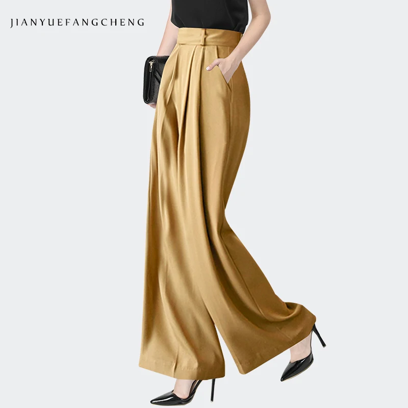 Fashion Loose 2023 Summer Women' Khaki Wide Leg Pants High Waist Straight Long Trousers With Pockets Streetwear Suit Pants
Fashion Loose 2023 Summer Women' Khaki Wide Leg Pants High Waist Straight Long Trousers With Pockets Streetwear Suit Pants