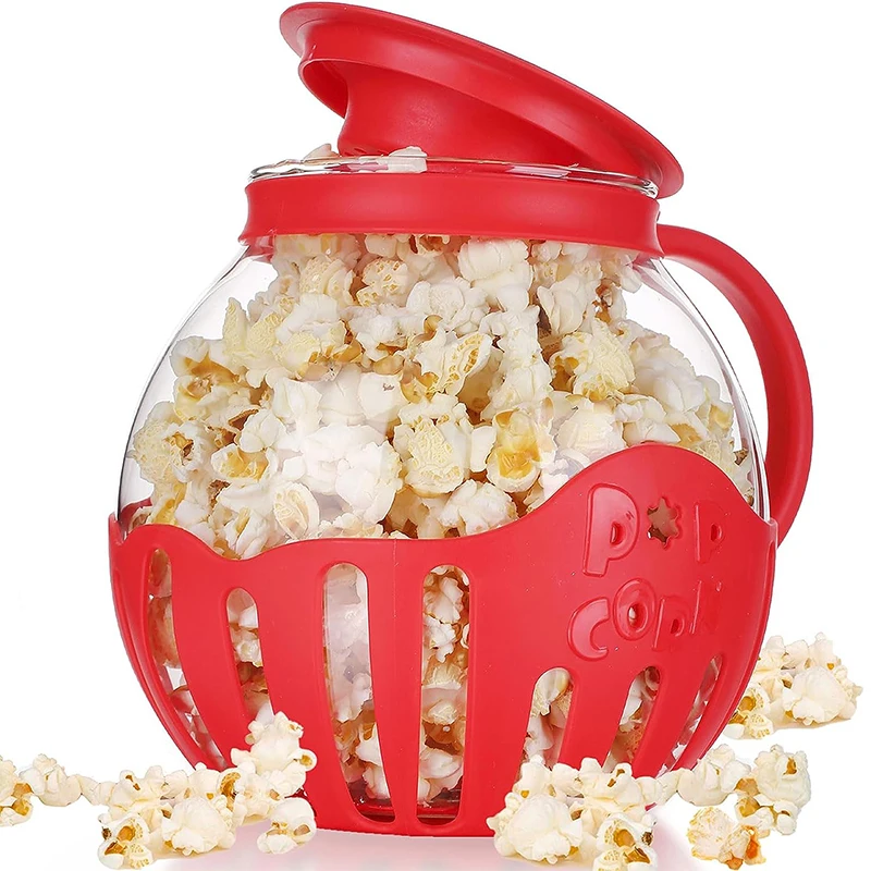 

Microwave Popcorn Popper Popcorn Bucket Microwave Bowls Mini Machine Safe Borosilicate Glass 3-in-1 Silicone Lid Popcorn Makers