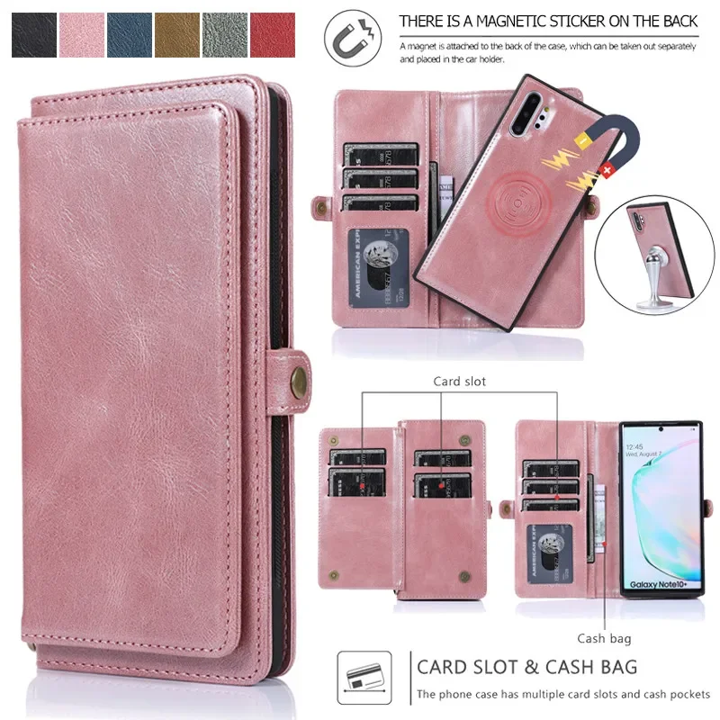 

Flip Magnetic Leather Wallet Case for Samsung Galaxy Note 20 Ultra 10 9 8 S23 S22 S21 S20 FE S10 S9 Plus Card Phone Cover Coque