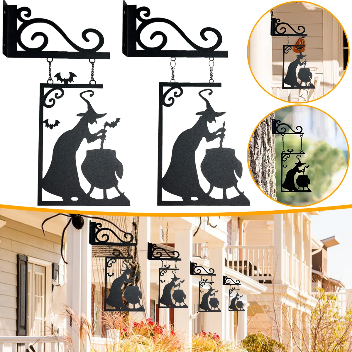 Подвесное украшение на Хэллоуин, железная ведьма, летучая мышь, знак приветствия, дверь, дерево, настенная вешалка, Декор, фокусы или подарки, праздничные принадлежности
Подвесное украшение на Хэллоуин, железная ведьма, летучая мышь, знак приветствия, дверь, дерево, настенная вешалка, Декор, фокусы или подарки, праздничные принадлежности