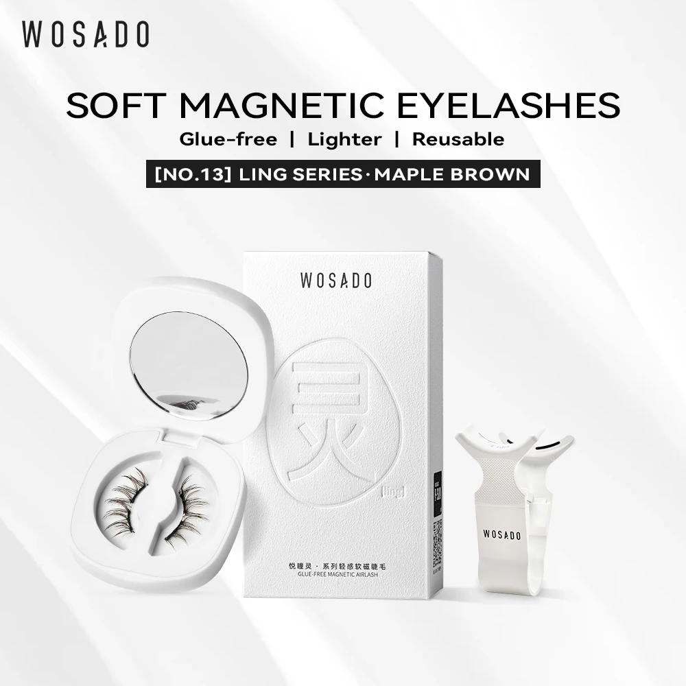 

WOSADO Magnetic Lashes No.13 MAPLE BROWN Professional Premium Reusable Safe Dupont 3D Patented False Eyelashes Sexy Alluring