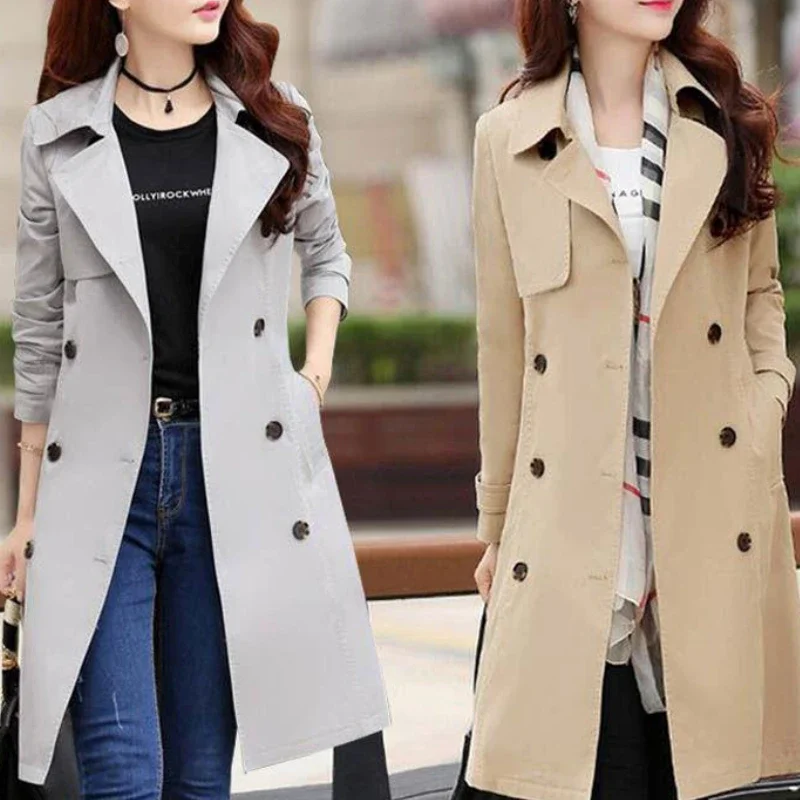 Windbreaker Women's Long Autumn and Winter New Long Coat Women's Double Breasted Slim Large Size Temperament Coat Woman
Windbreaker Women's Long Autumn and Winter New Long Coat Women's Double Breasted Slim Large Size Temperament Coat Woman