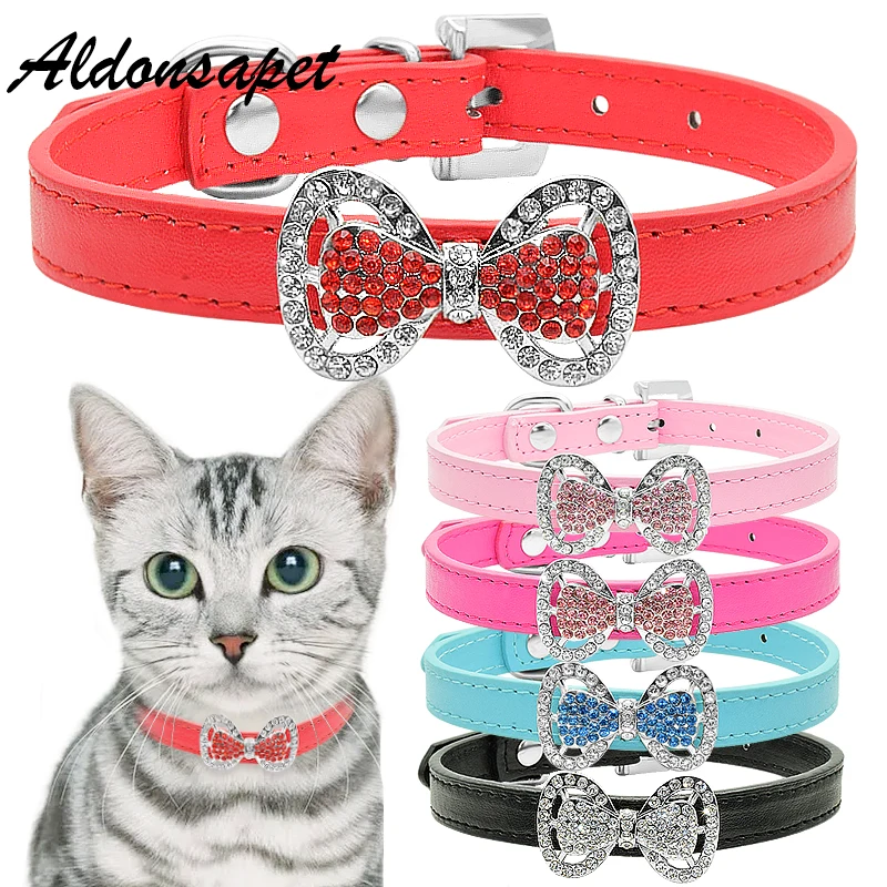 Cute Bling Bowknot Cat Collar Rhinestone Bowtie Leather Cat Collar Glitter Diamond Buckle Lovely Cat Collar For Kitty Neck Strap
Cute Bling Bowknot Cat Collar Rhinestone Bowtie Leather Cat Collar Glitter Diamond Buckle Lovely Cat Collar For Kitty Neck Strap