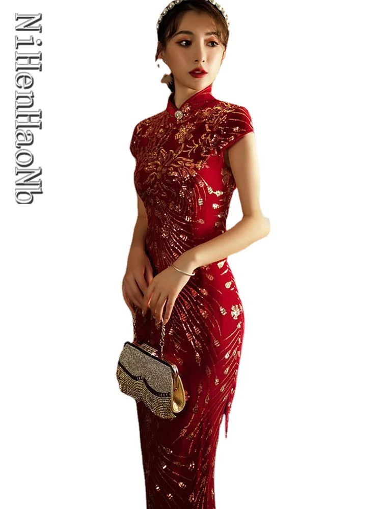 Cheongsam Female Chinese Wedding Red Classic Qipao Vintage Dresses Gown Banquet Vestidos Sexy
Cheongsam Female Chinese Wedding Red Classic Qipao Vintage Dresses Gown Banquet Vestidos Sexy